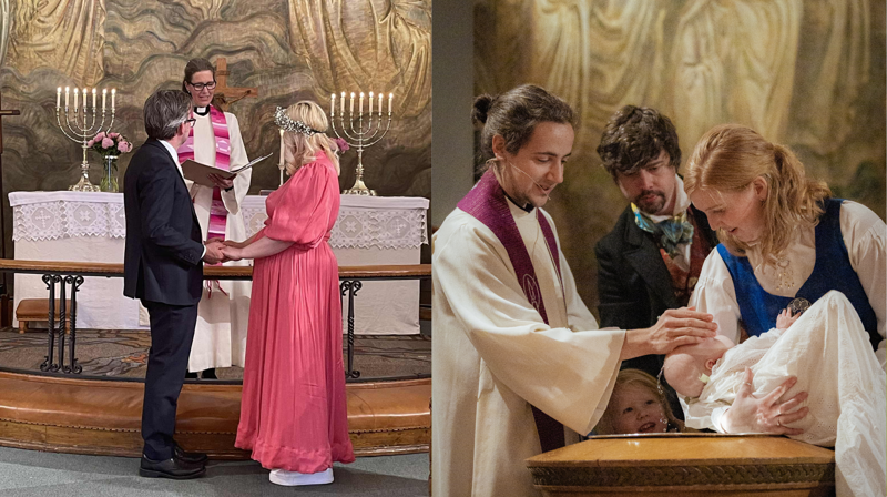 Drop-in-bryllup og dåp i Grorud kirke på Valentinsdagen