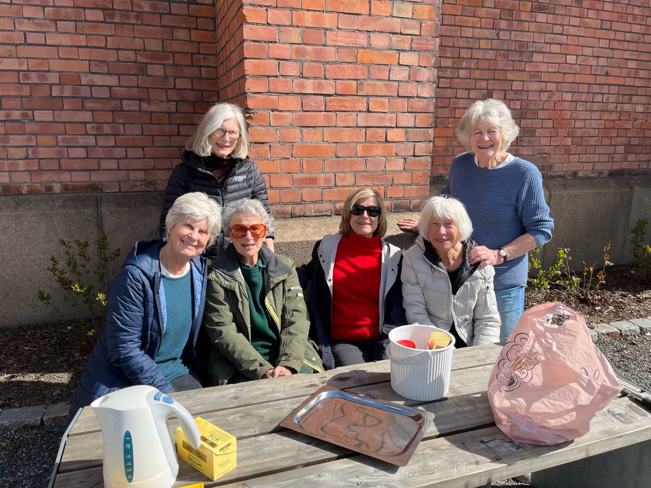 Stående fra venstre: Tone Bjelland Grønvold og Inger Sandvik.  Sittende fra venstre: Elisabeth Bjørnson, Inger Lund Petersen, Ragnhild Plesner og Esther Ringdal