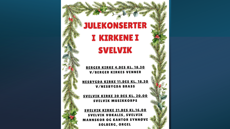 Julekonserter i Svelvik, Nesbygda og Berger