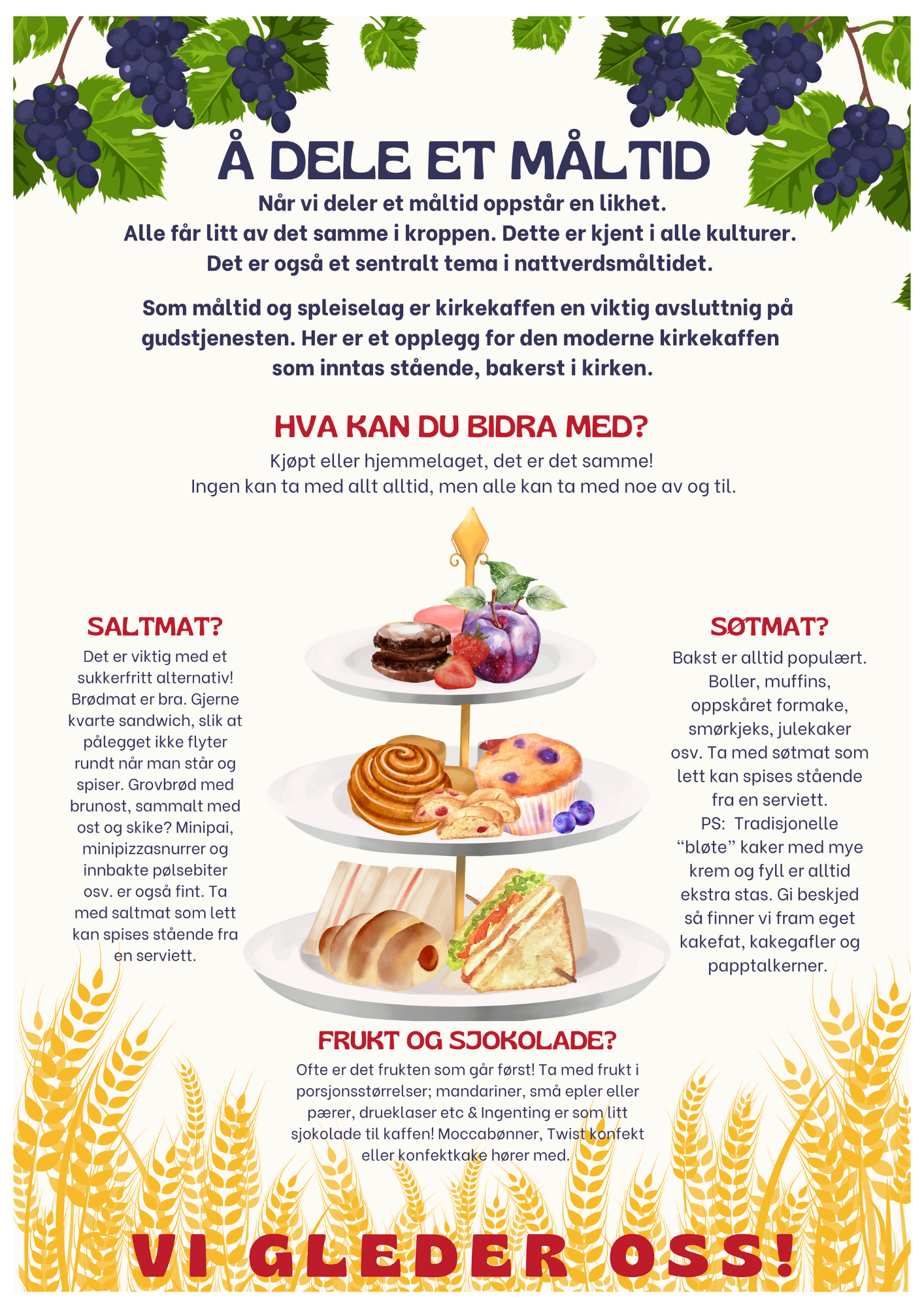 Plakat om kirkekaffe