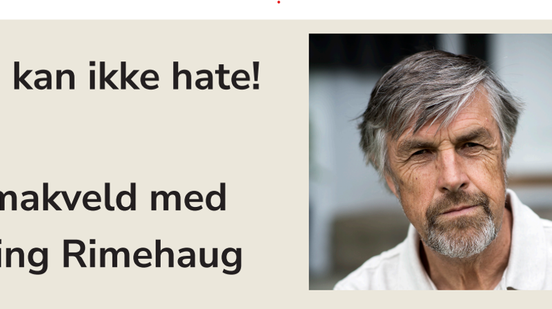 "Jeg kan ikke hate" Temakveld med Erling Rimehaug i Tonsen kirke