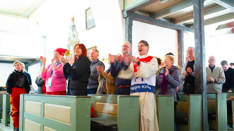 Fra skiflygingsgudstjenesten i 2024