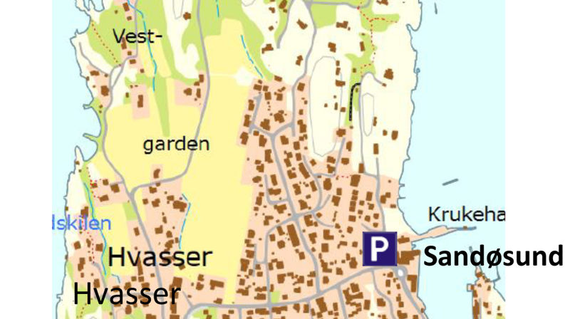 Parkering ved Hvasser kirke
