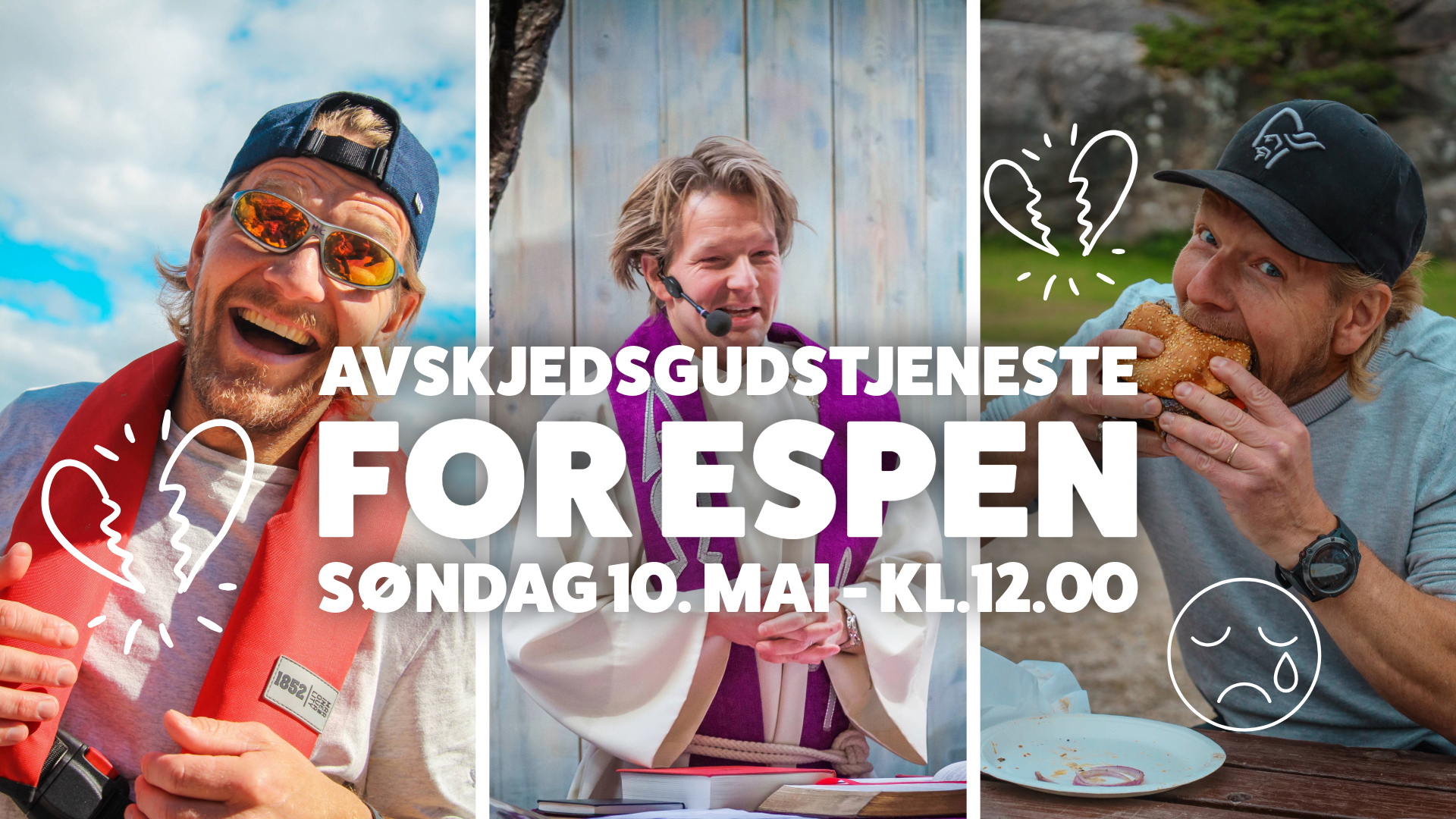 Avskjedsgudstjeneste for Espen 10. mai, kl. 12.00!