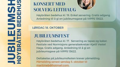 Jubileumshelg - Høybråten bedehus 100 år