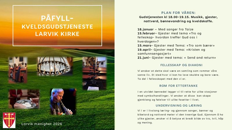 Påfyll - kveldsgudtjenester i Larvik kirke