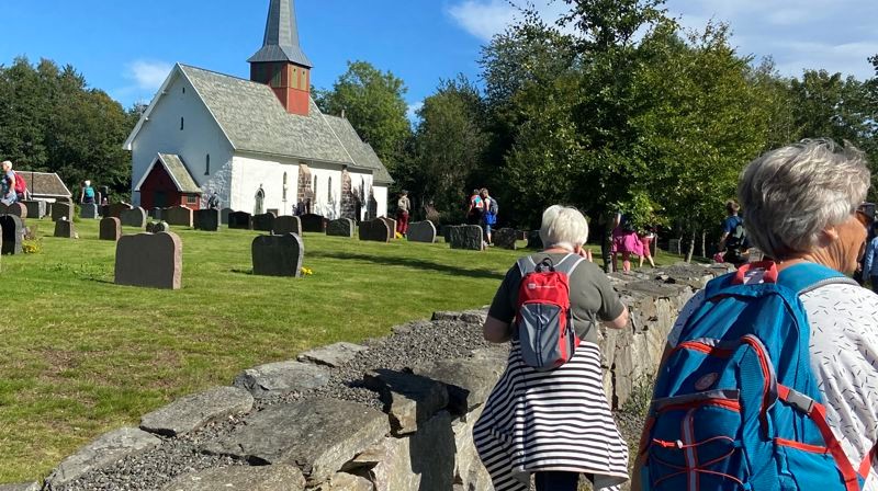 Agderleden. Pilegrimsvandring mellom Fjære kirke og Øyestad kirke 31. august 2024 (Foto: Kathrine Tallaksen Skjerdal) 