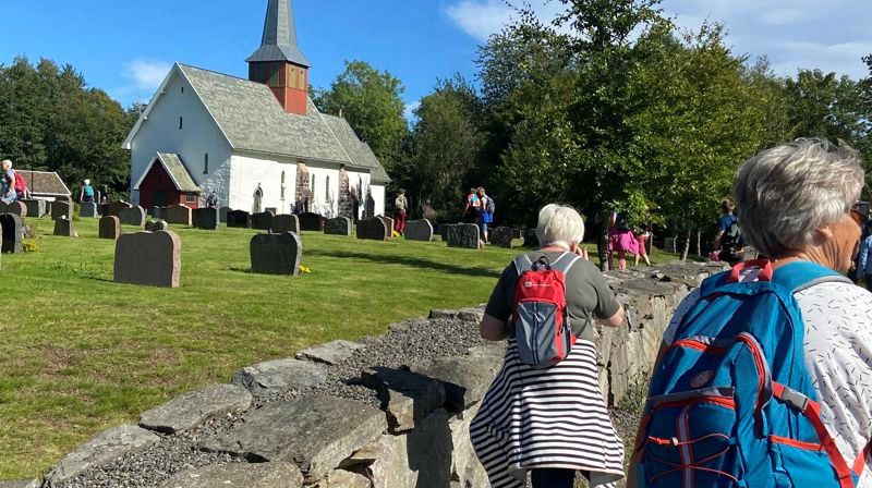 Agderleden. Pilegrimsvandring mellom Fjære kirke og Øyestad kirke 31. august 2024 (Foto: Kathrine Tallaksen Skjerdal)