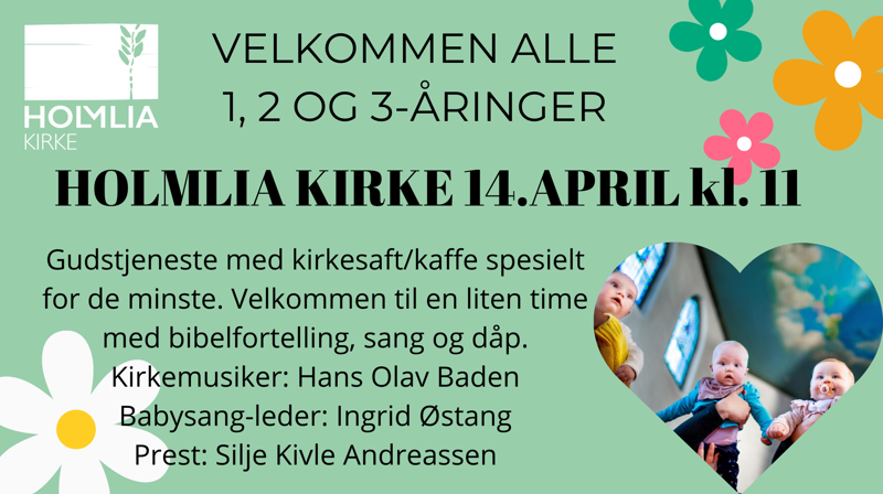 1-2-3 gudstjeneste 14.april kl. 11