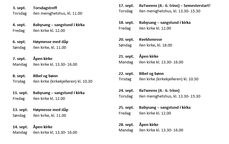 September i Ilen menighet