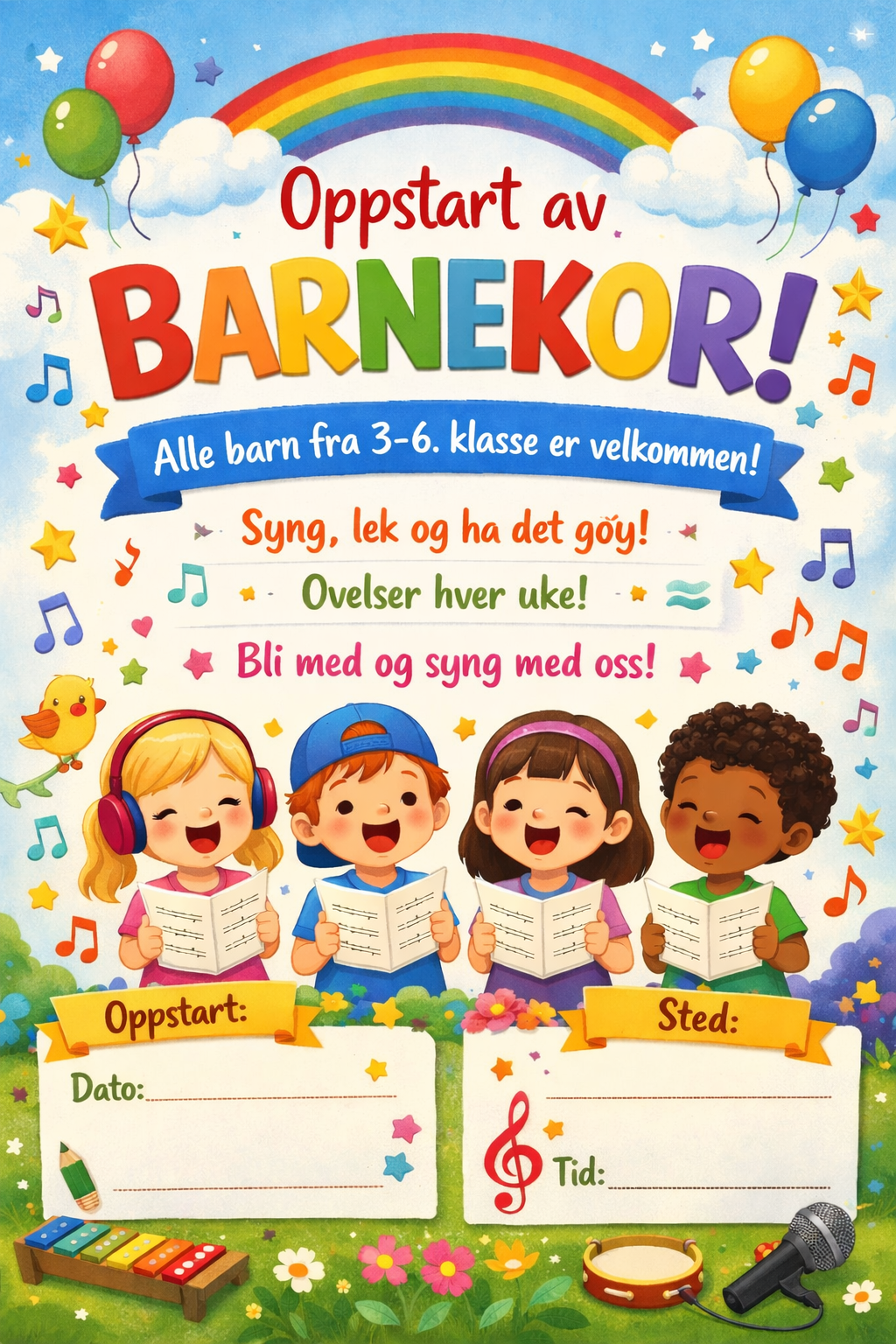 Barnekor hver torsdag kl 17