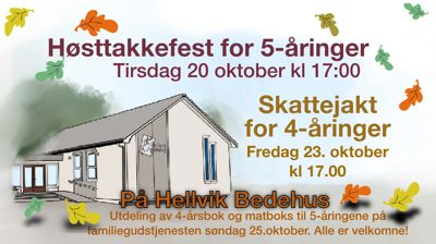 En spesiell invitasjon til 4 og 5 åringer på Hellvik