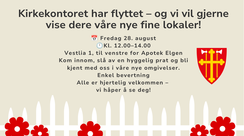 Åpent kirkekontor 28. august kl. 12:00