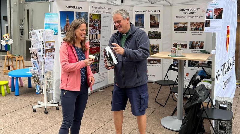 Besøk vår stand på Bragernes torg! Foto: Kirken i Drammen
