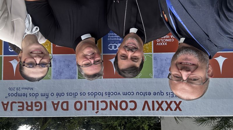 Fra venstre: Intensjonal direktør i Den norske kirke Einar Tjelle, visepresident i den lutherske kirken i Brasil (IECLB) Mauro Souza, leder i Mellomkirkelig råd Kristine Sandmæl, visepresident for Latin-Amerika i Det lutherske verdensforbund Isabella Reimann Gnas.