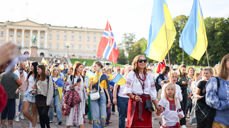 Barnetog foran slottet på Ukrainas uavhengighetsdag 24. august 2023. Foto: Kirkerådet