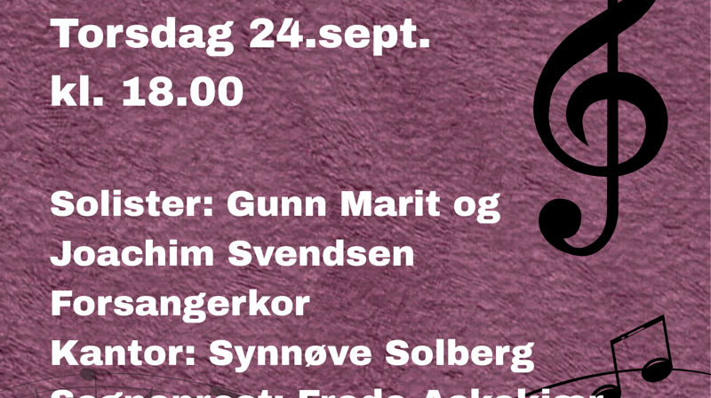 Allsangkveld 24. sept kl 18:00 i Svelvik kirke