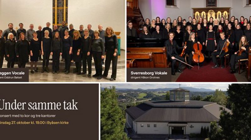To kor og tre kantorer - Konsert med Hoeggen Vocale og Sverresborg Vokale i Byåsen kirke
