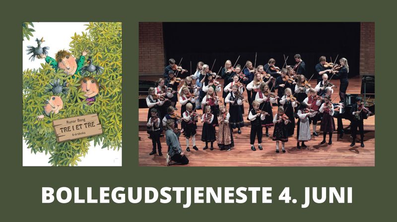 Bollegudstjeneste med Suzukifiolinistene og utdeling av 6-årsbok!