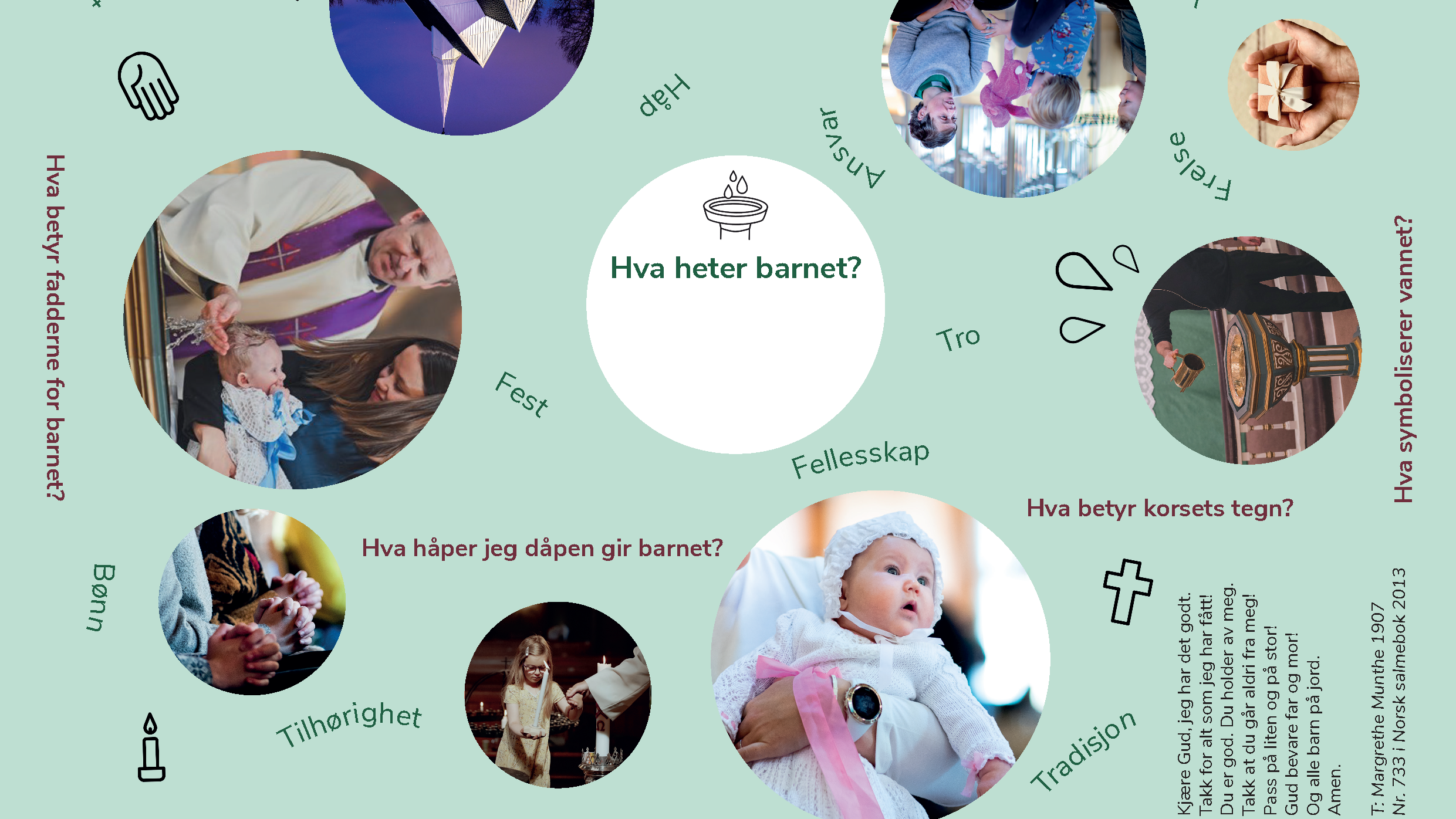 Dåpsplakaten skrives ut på et A3-ark og brukes i dåpssamtalen. Last den ned fra ressursbanken. 