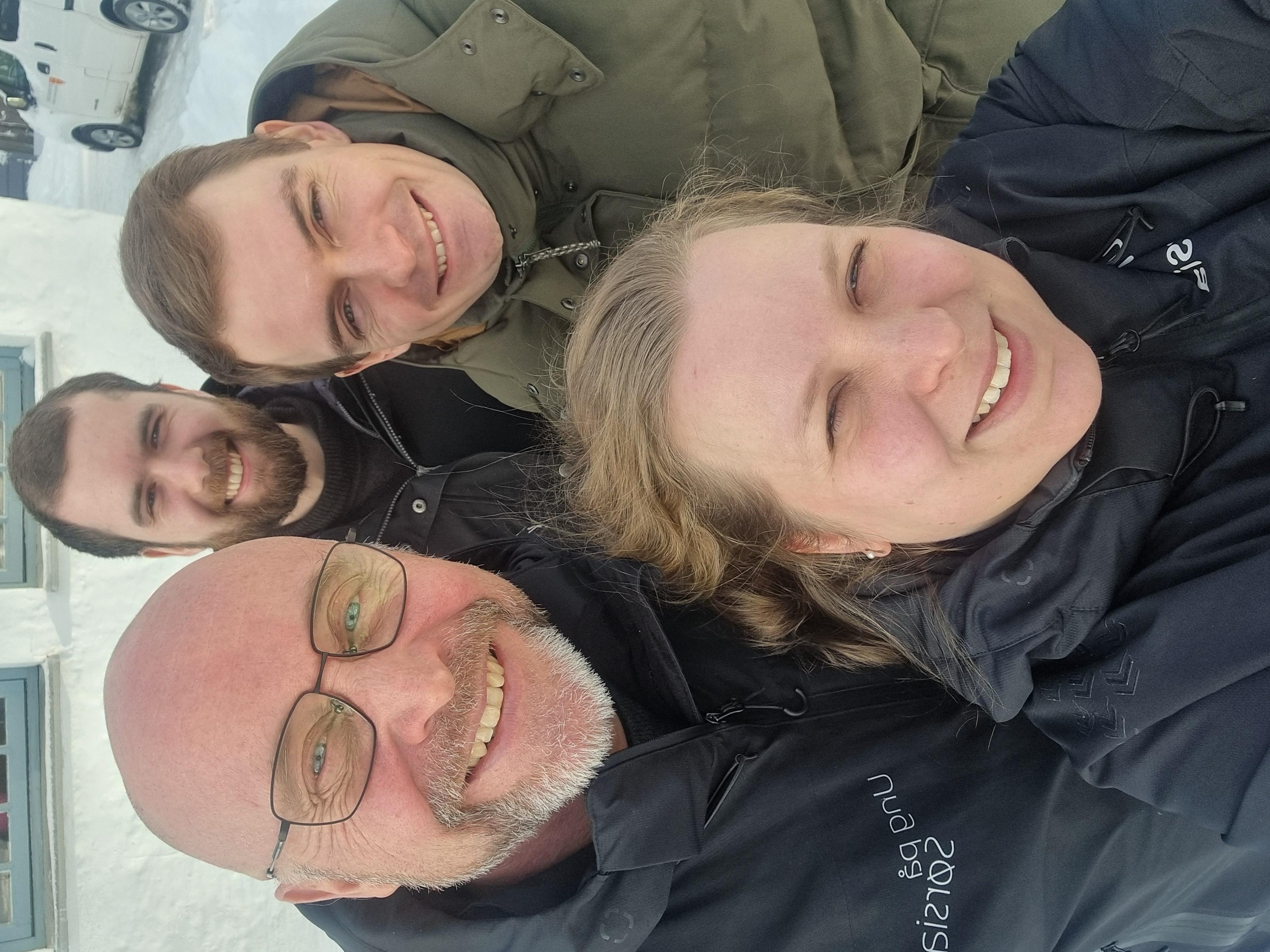 Bjørn Olav, Knut, Joachim, fra høyre til venstre og Katri foran