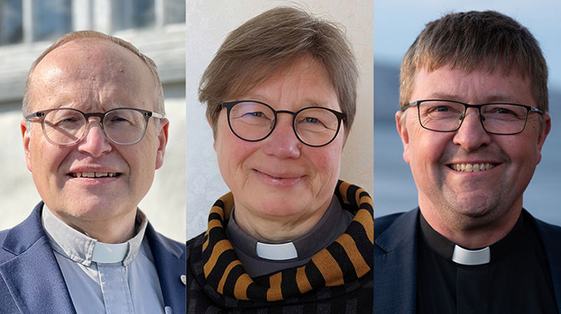 De tre kandidatene, fra venstre Hallgeir Elstad, Anne Skoglund og Svein Valle.