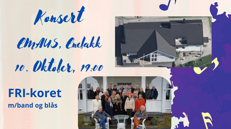 Konsert med FRI-koret på Emaus 10. oktober kl. 19.00