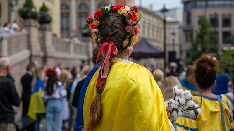 Fra Ukrainas nasjonaldag i 2023 (Foto: Gjermund Øystese; Norges Kristne Råd)