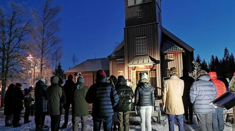 Slik var julaftengudstjenesten på Grua, Hadeland, 24. desember 2020. (Foto: Kirkerådet)