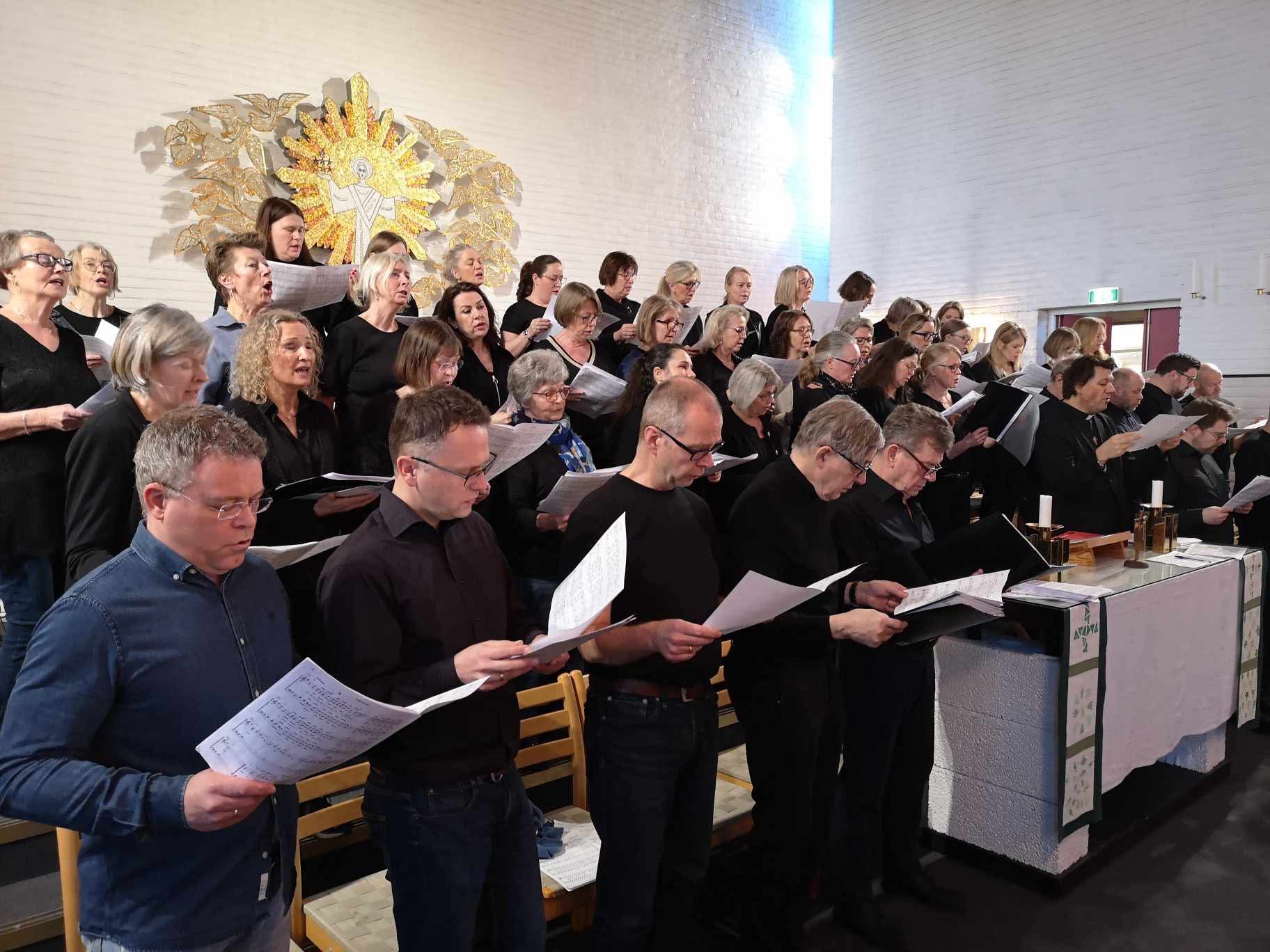 Pop-up-koret i Greverud kirke 09.02.2025. Foto: privat.