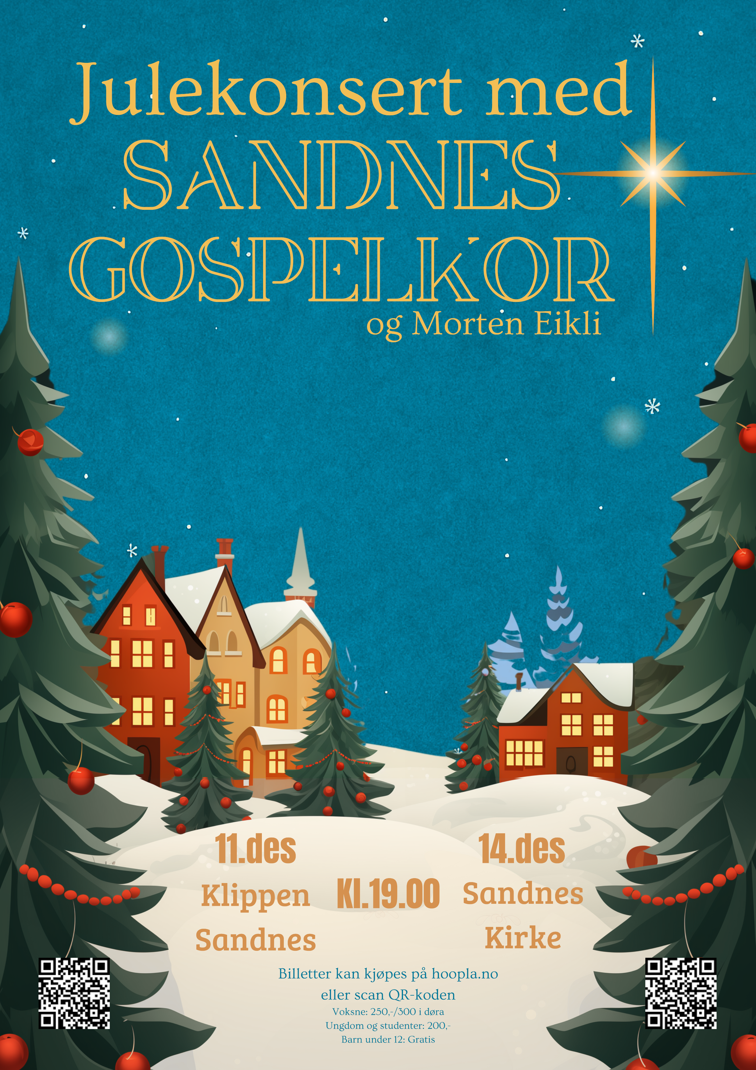 Julekonsert med Sandnes gospelkor og Morten Eikli