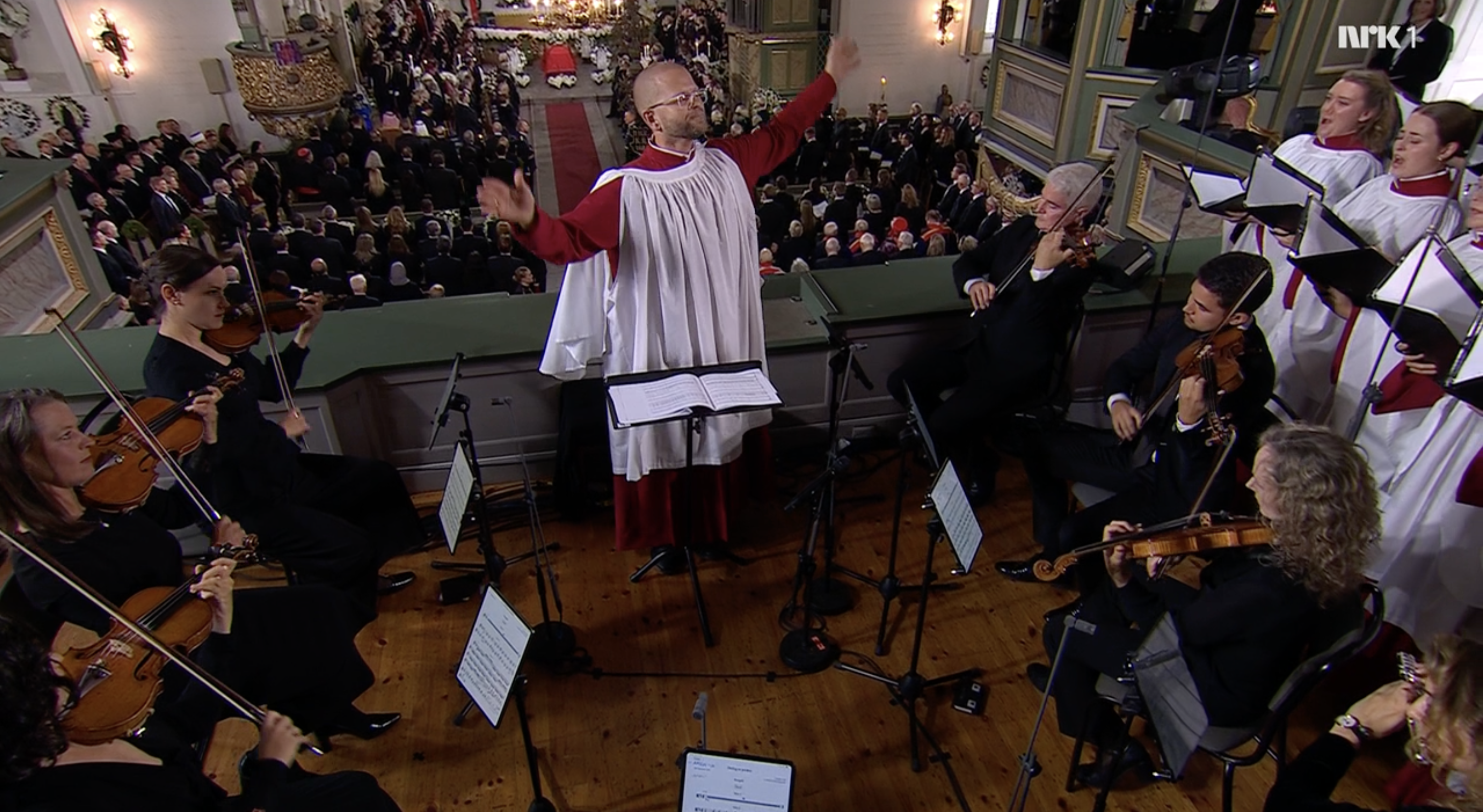 Oslo domkirke. Skjermbilde fra direktesendingen på NRK.