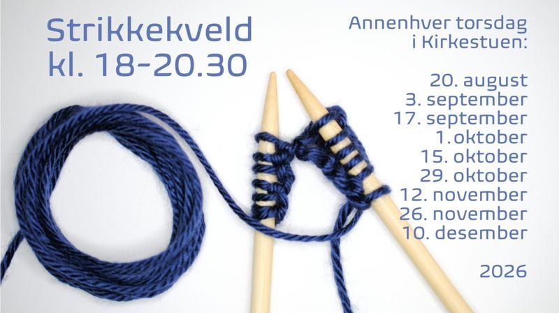 Strikkekveld - alle velkommen!