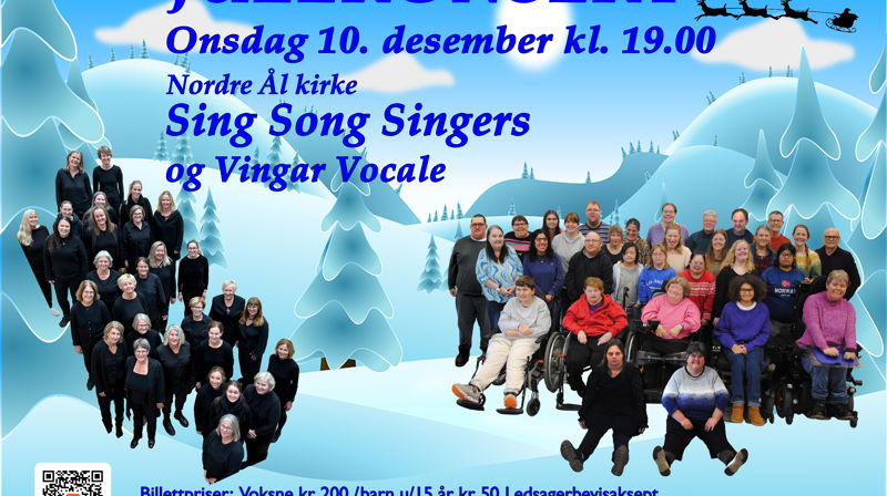 Julekonsert med SingSongSingers og Vingar Vocale