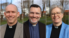 En av disse blir ny biskop i Stavanger bispedømme: Tor Magne Nesvik, Vidar Mæland Bakke, Karen Margrete Mestad.
