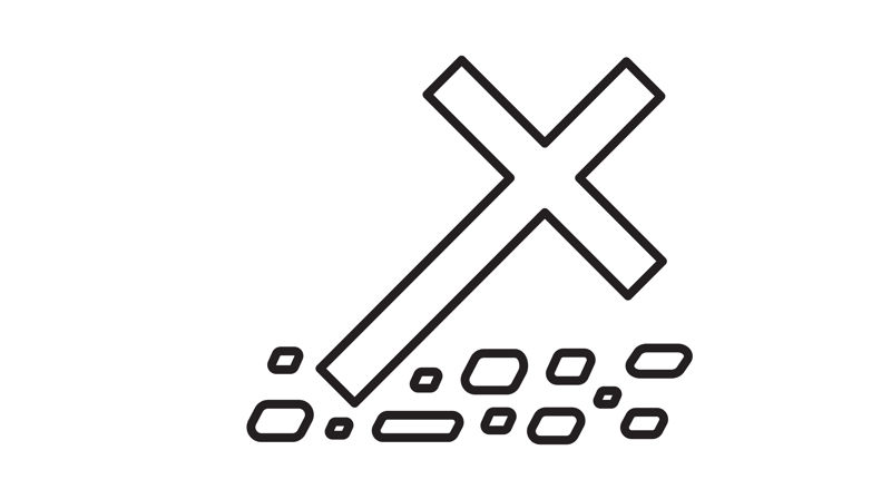 En strektegning av et kors