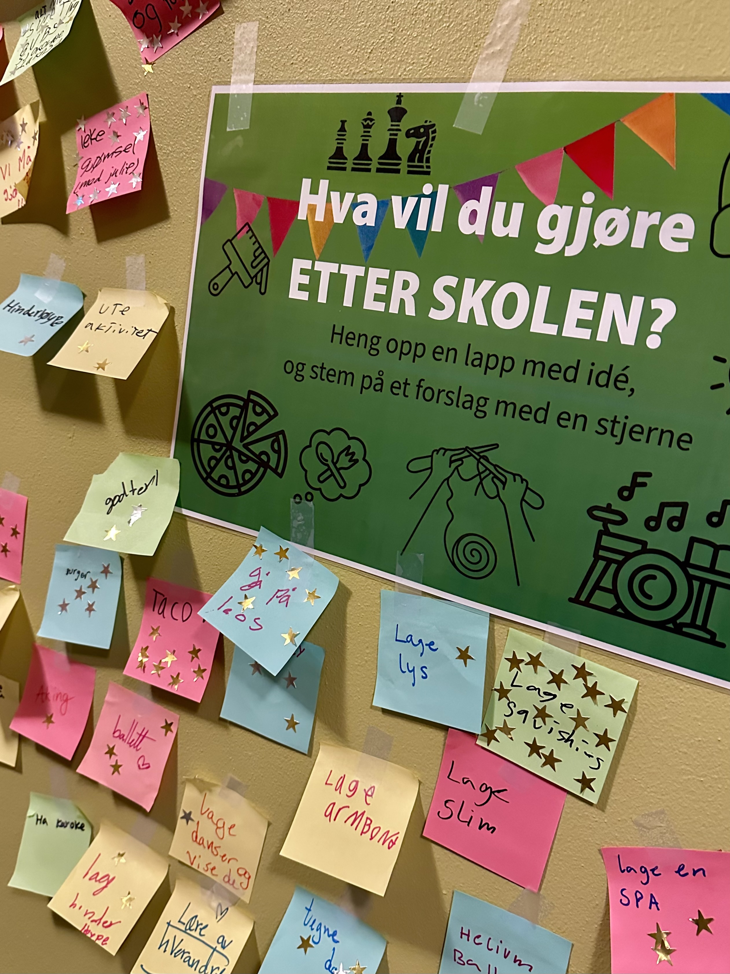 Idéveggen i kirkekjelleren i Nygård fra forrige uke