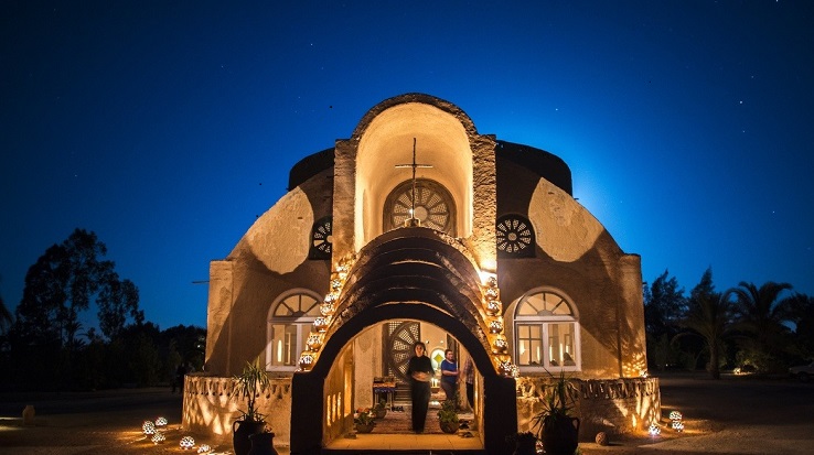 Kirken i senteret Anafora i Egypt hvor biskop Stein Reinertsen her vært flere ganger. Foto: Pål Brenne