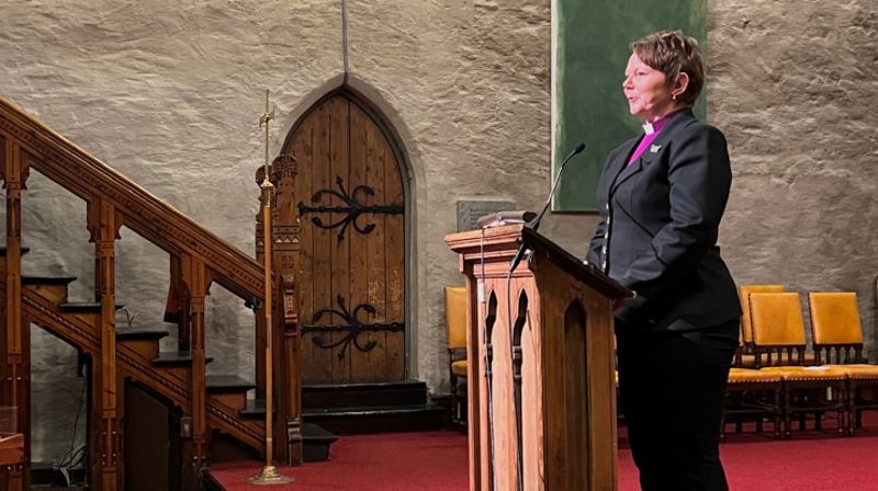 Illustrasjonsfoto: Ragnhild Jepsen talar på nyttårsmottakinga si 11. januar 2024