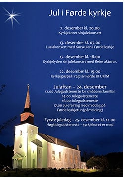 Faksimile av plakat for jul i kyrkja i Førde