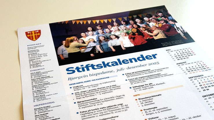 Stiftskalenderen er sendt til alle kyrkjekontora. Den oppdaterte kalenderen finn du på våre nettsider.