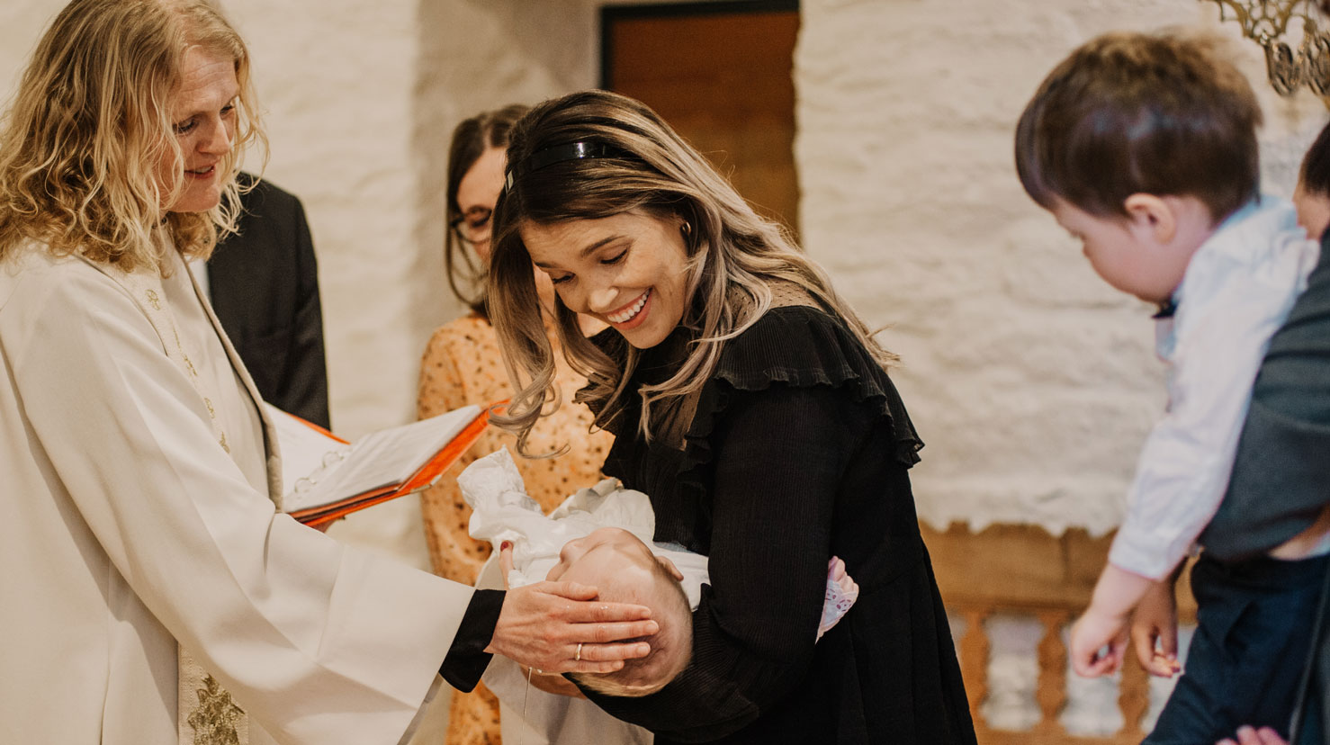 Benjamin Haaland-Gillesvik vart døypt i Birkeland kirke med berre dei aller næraste til stades. Foto: Jannica Luoto