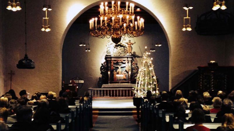 Illustrasjon: Fra julaftengudstjeneste i Rakkestad kirke.