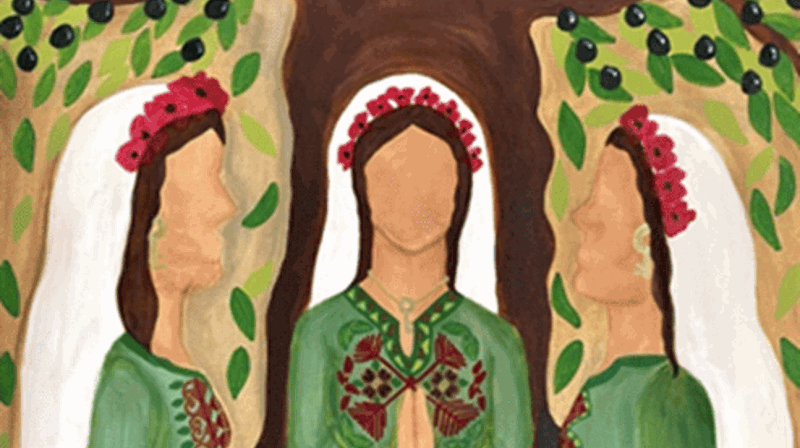 “Palestinske kvinner i bønn” ved Halima Azi