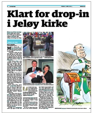 Artikler om dåp til menighetsblad og lokalaviser