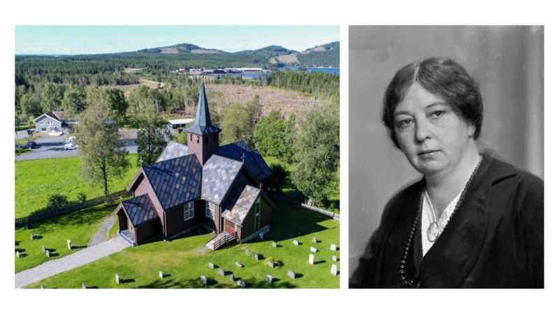 Foto: Kirken i Ringsaker og Ernest Rude / Fra Oslo museum
