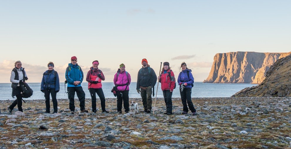 Fra starten av vandringen på Nordkapp. Foto: Erik Lingjærde