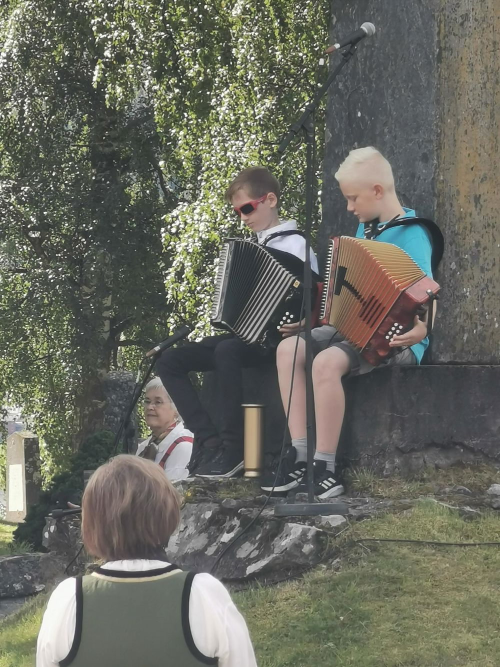 Kulturskuleelevar på torader spelte ved opninga. Foto: Liv Barbro Veimodet