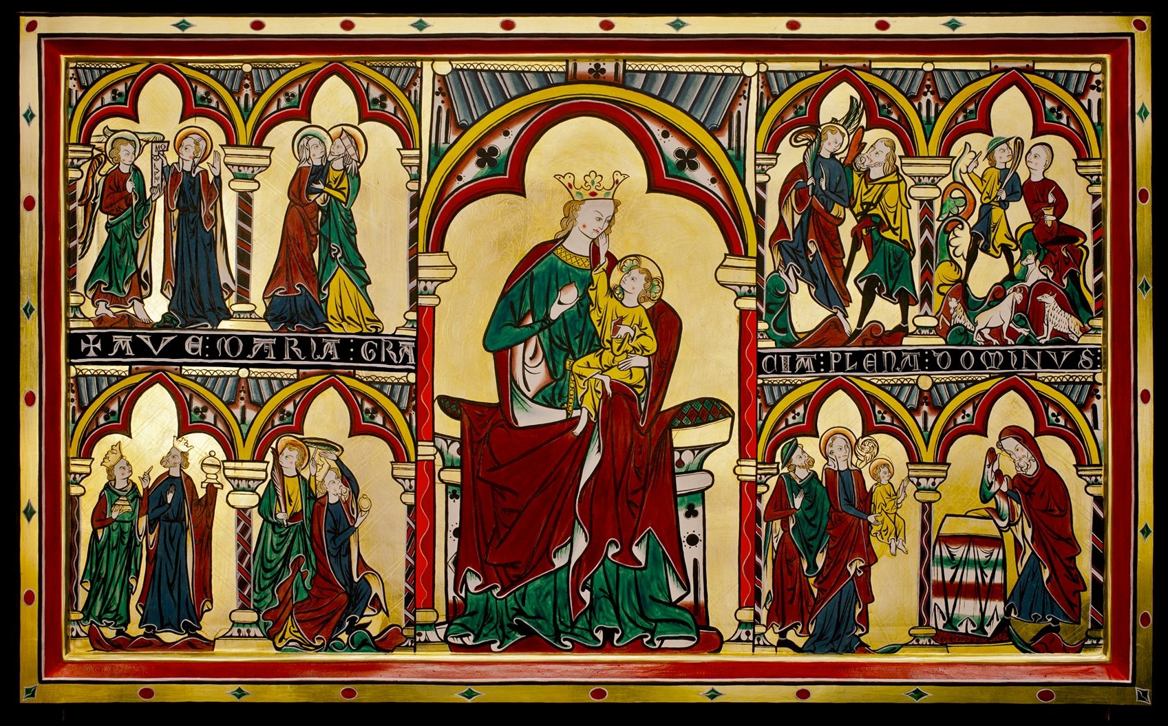 Rekonstuert altertavle frå St. Petri (gamle Tingelstad kirke). Foto: Mårten Teigen, kulturhistorisk museum