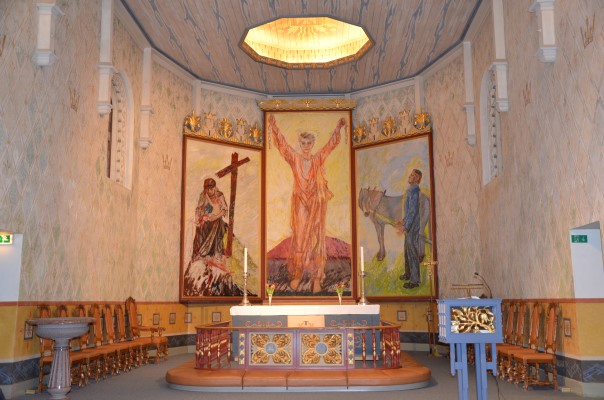 Alterpartiet i Hamar domkirke malt av Henrik Sørensen. Foto: Liv Torhild Bråthen